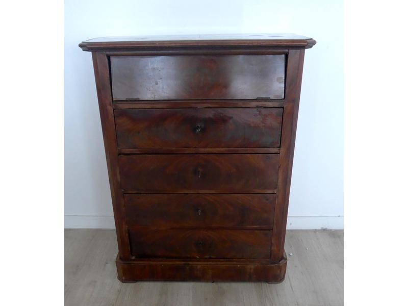 COMMODE DE TOILETTE en acajou et placage...