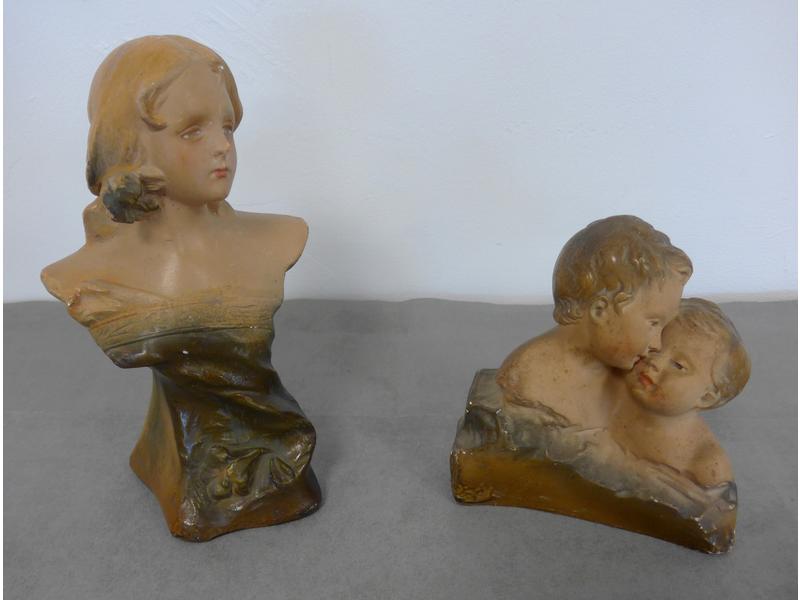 Buste de femme et Buste d'enfants