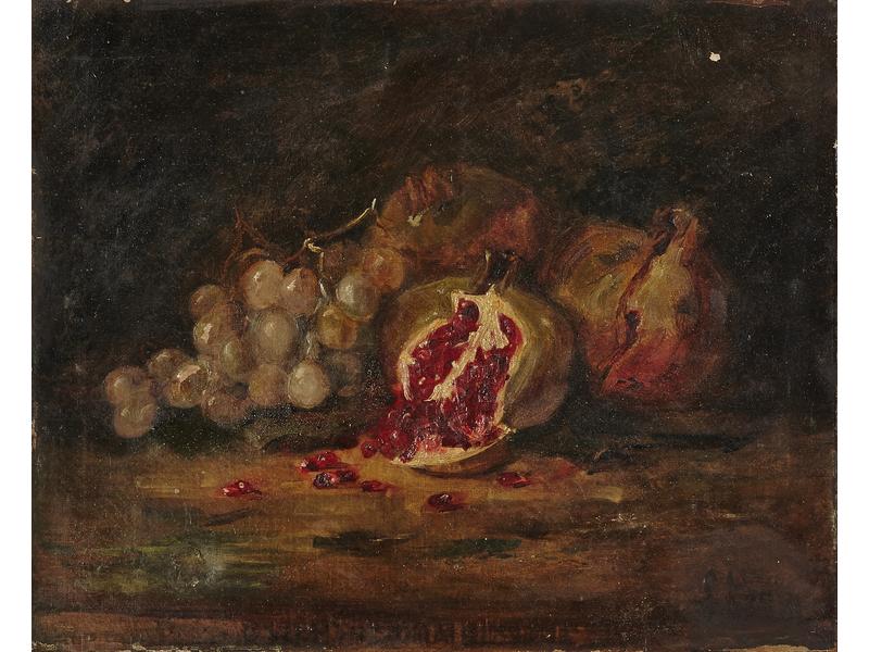 NATURE MORTE AUX RAISINS ET GRENADES,