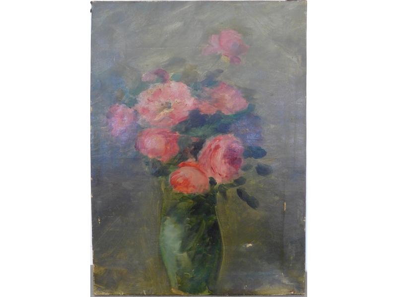 NATURE MORTE AU VASE DE ROSES