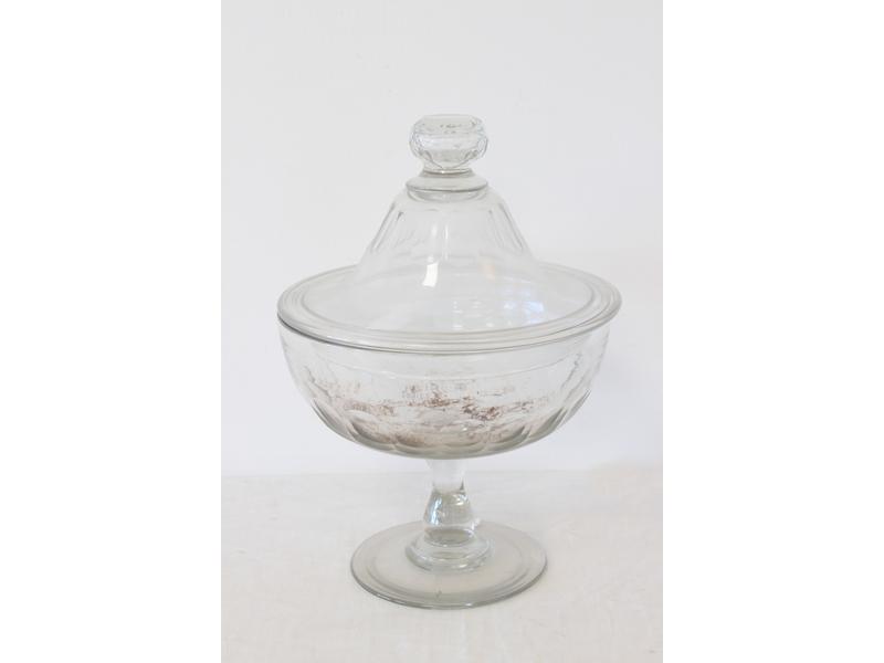 GRAND DRAGEOIR en verre soufflé taillé à...