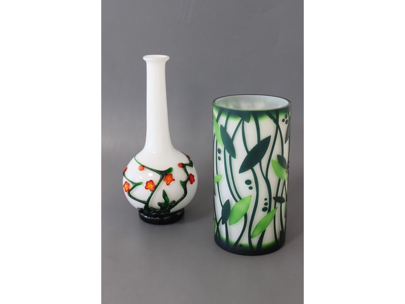 VASE rouleau en verre multicouche à décor...