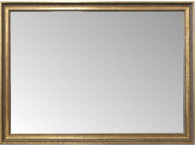 MIROIR rectangulaire en bois doré à bagu...