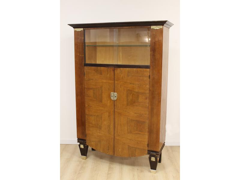BUFFET-VITRINE en placage de palissandre...