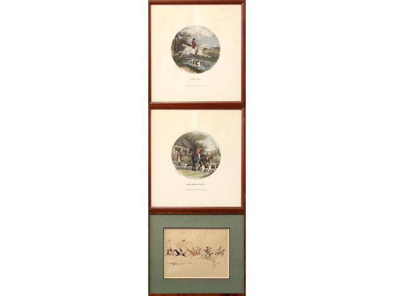 PAIRE DE GRAVURES ANGLAISES en couleurs à...