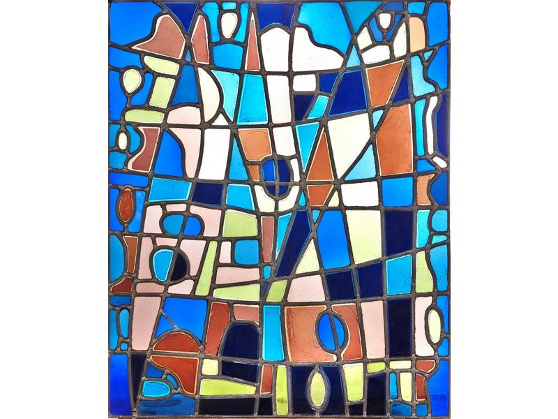 ABSTRACTION en bleu et ocre