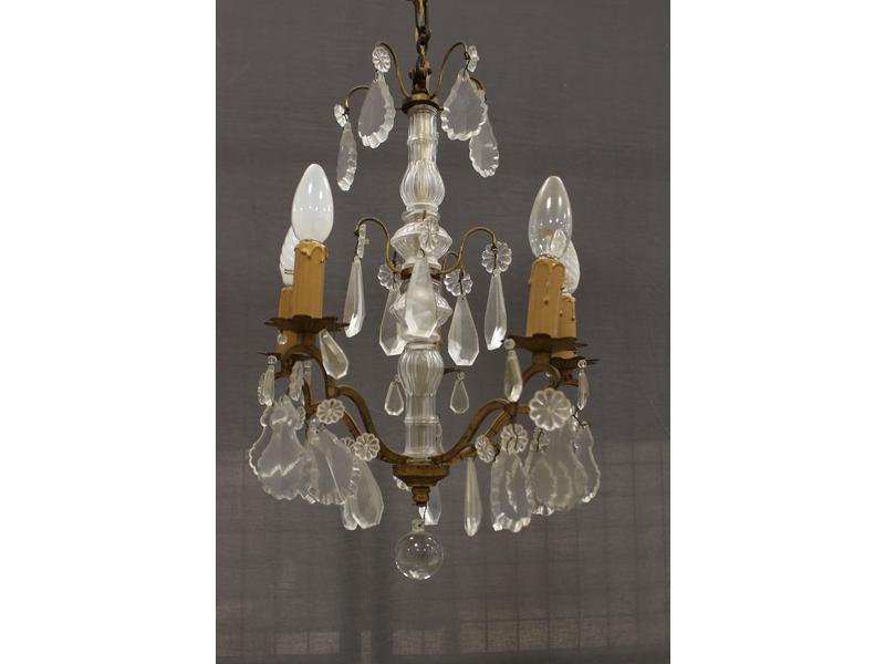 PETIT LUSTRE à cinq bras de lumière en bronze...
