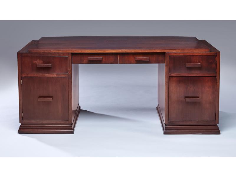 BUREAU en placage de palissandre toutes faces,...