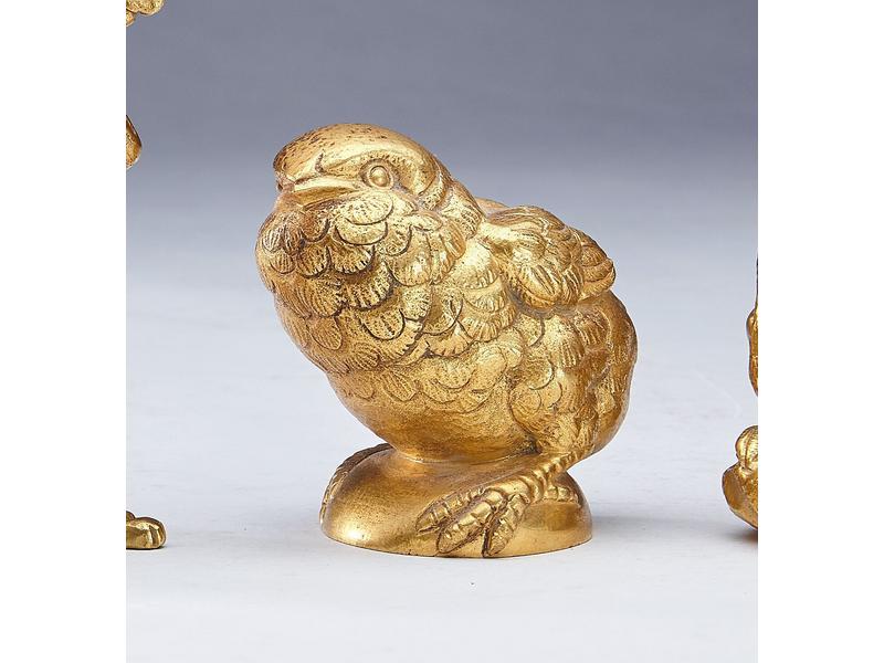 MOINEAU en bronze à patine dorée.