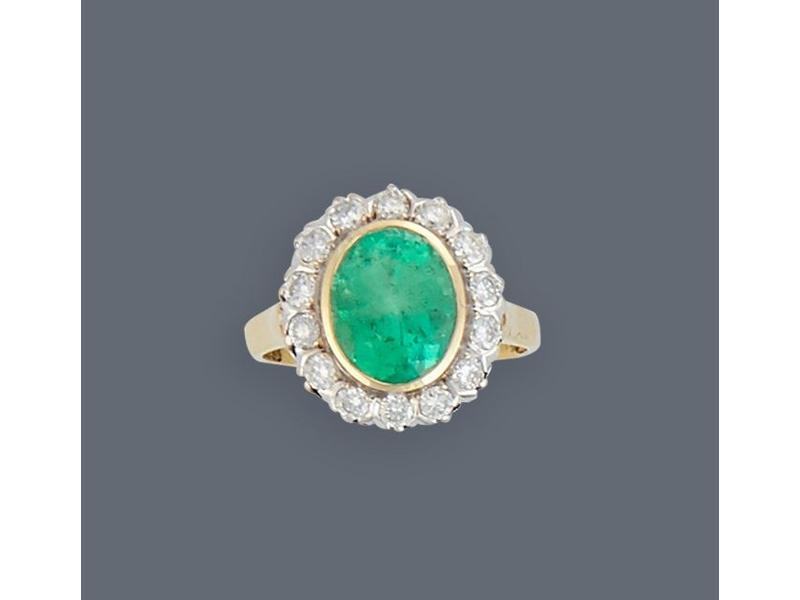 BAGUE marguerite en or jaune et gris (750)...