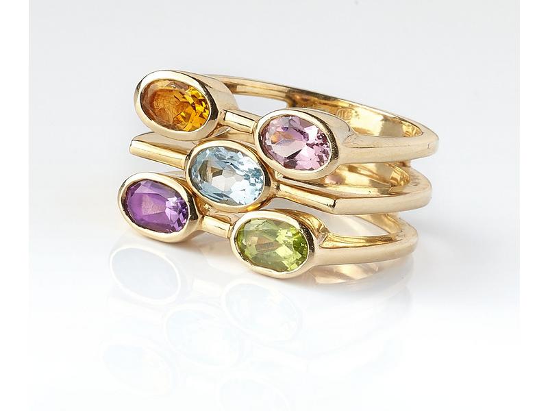 BAGUE type Tuttifrutti en or jaune (750)...