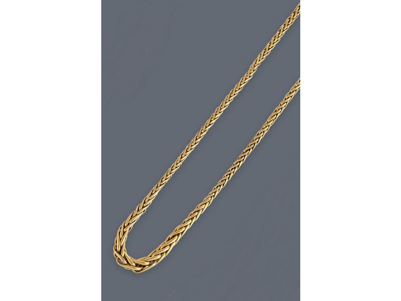 COLLIER en or jaune (750) tressé en chut...