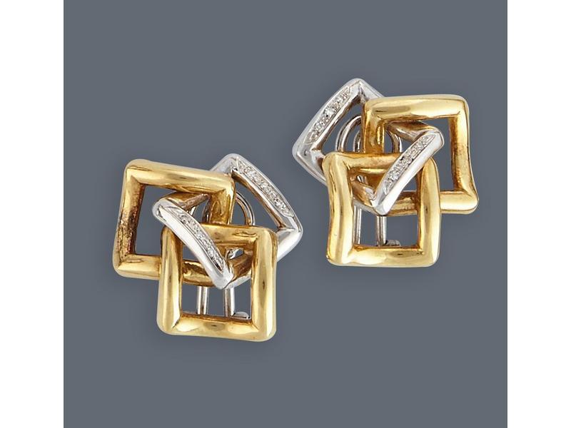 PAIRE DE CLIPS D'OREILLES en or jaune et...