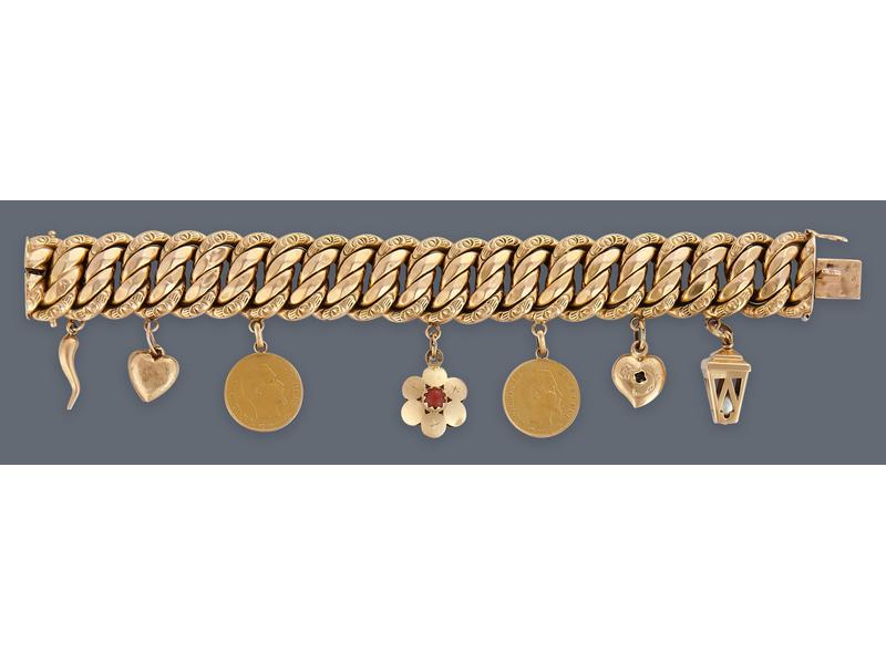 BRACELET à breloques en or jaune (750) à...