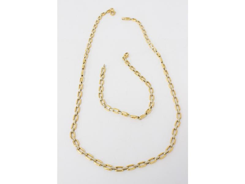 BRACELET ET COLLIER formant parrure, en or...