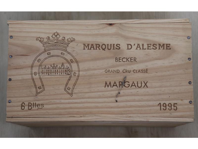 6 Blles CH. MARQUIS D'ALESME BECKER Margaux...