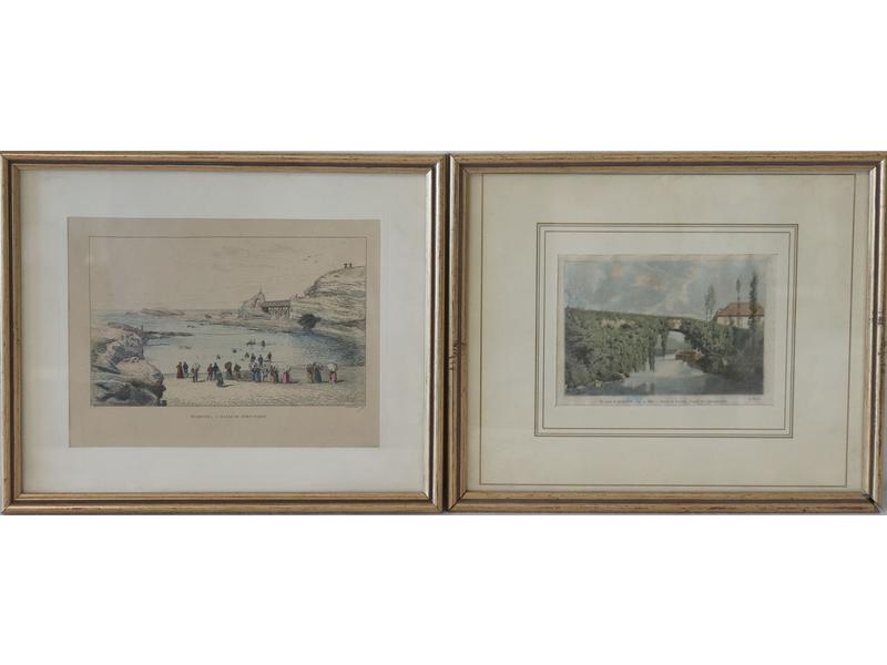 TROIS LITHOGRAPHIES en couleurs:
