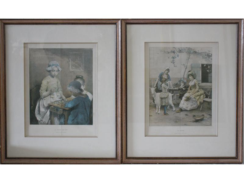 DEUX REPRODUCTIONS en couleurs " La Partie...