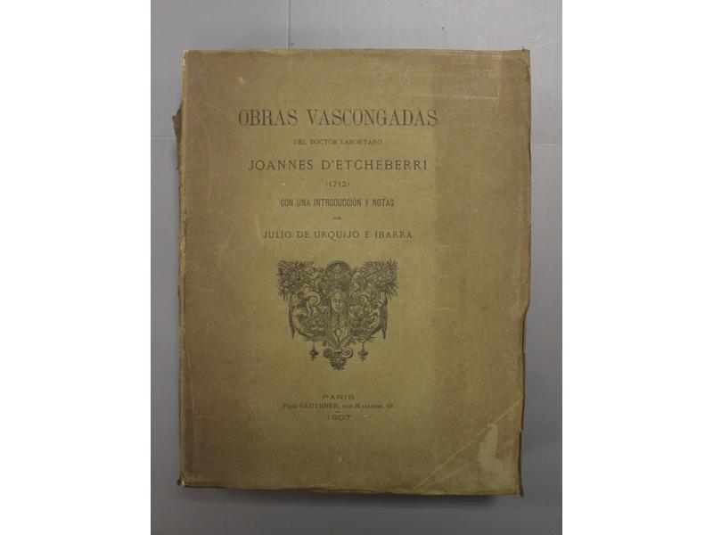 [BIBLIOGRAPHIE BASQUE] - ETCHEBERRI (J. d'),...