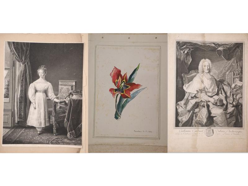 LOT DE GRAVURES ET LITHOGRAPHIES dont carte...