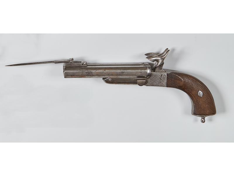 PISTOLET BAÏONETTE à broche, deux coups....