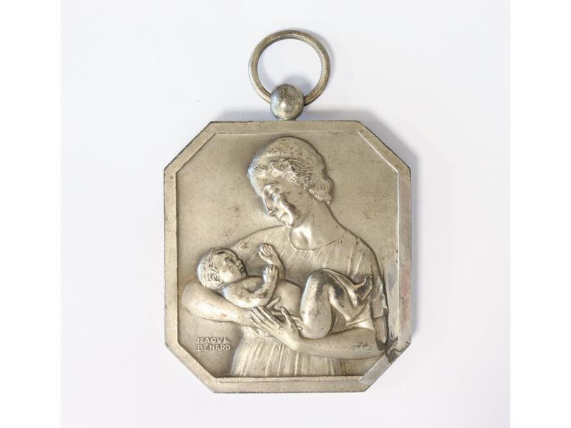 MEDAILLE COMMEMORATIVE en bronze argentée...