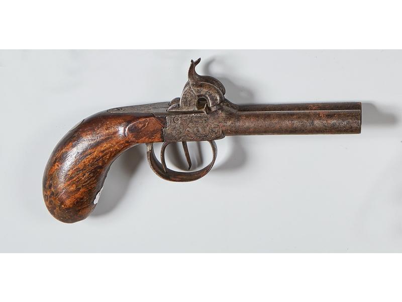 PISTOLET à coffre à canons doubles cylindriques...