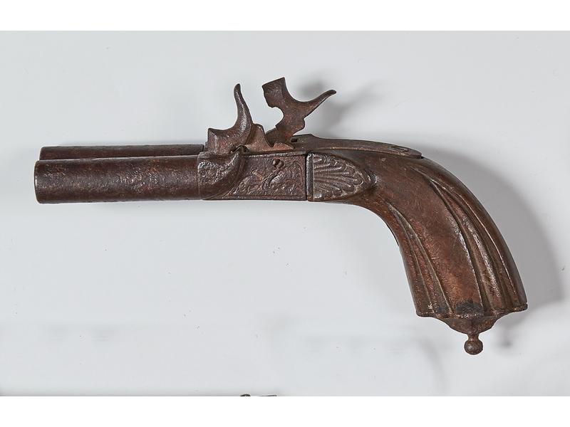 PISTOLET à broche, à coffre à canons doubles...
