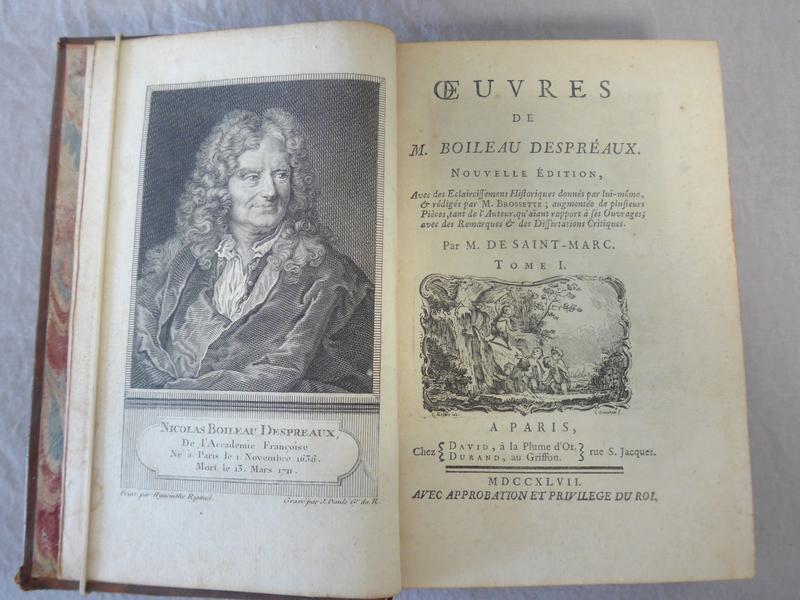 BOILEAU : Œuvres. David et Durand, 1747....