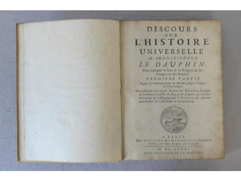 BOSSUET : Discours sur l'histoire universelle....