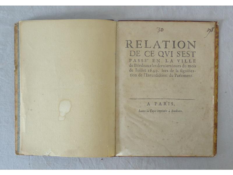 [BORDEAUX] Relation de ce qui s'est passé...