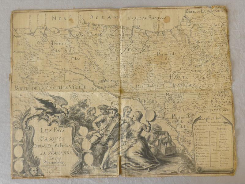 CARTE MANUSCRITE : Le Pays Basques divisés...