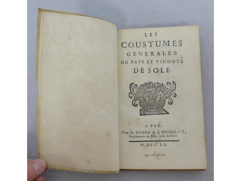 Les coutumes générales du Pays et vicomté...