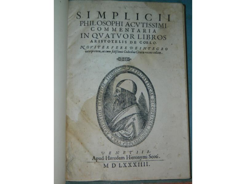 SIMPLICIUS : Commentaria in quator libros...