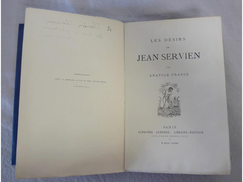FRANCE (Anatole) :  Les Désirs de Jean Servien....