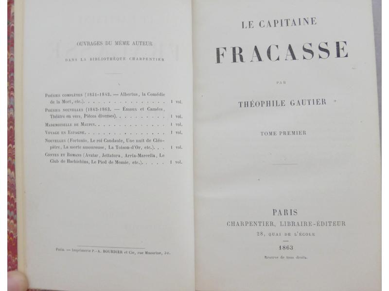 GAUTIER (Théophile) :  Le Capitaine Fracasse....