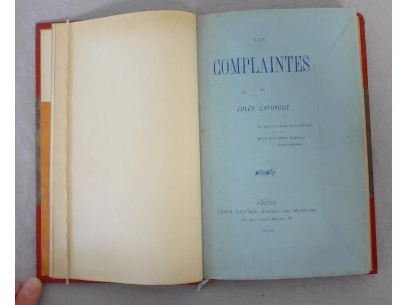 LAFORGUE (J.) :  Les Complaintes. Léon Vanier,...