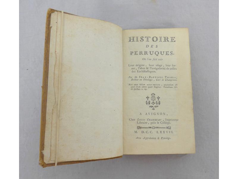 THIERS (J.-B.) : Histoire des perruques ou...