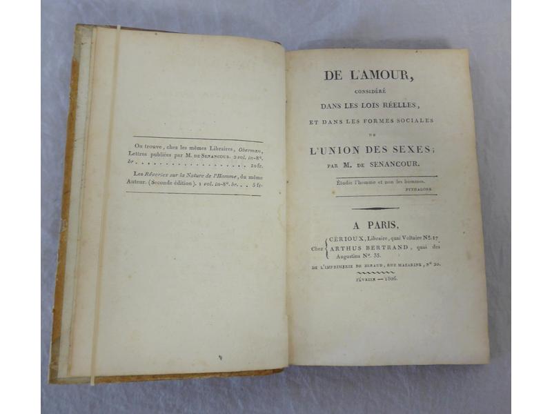 SENANCOUR (E. de) :  De l'Amour, considéré...