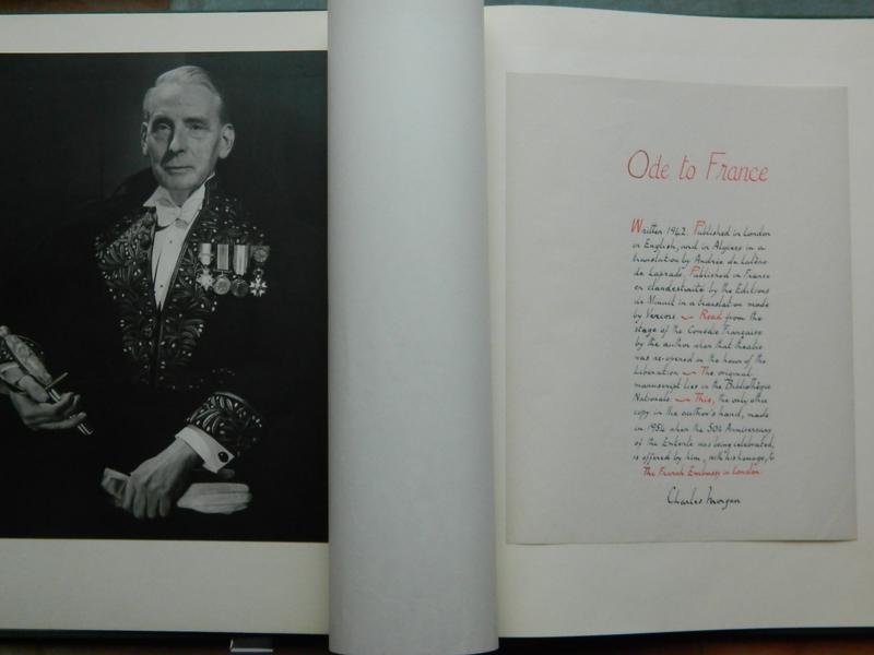 MORGAN (Charles) : Ode To France. Manuscrit...