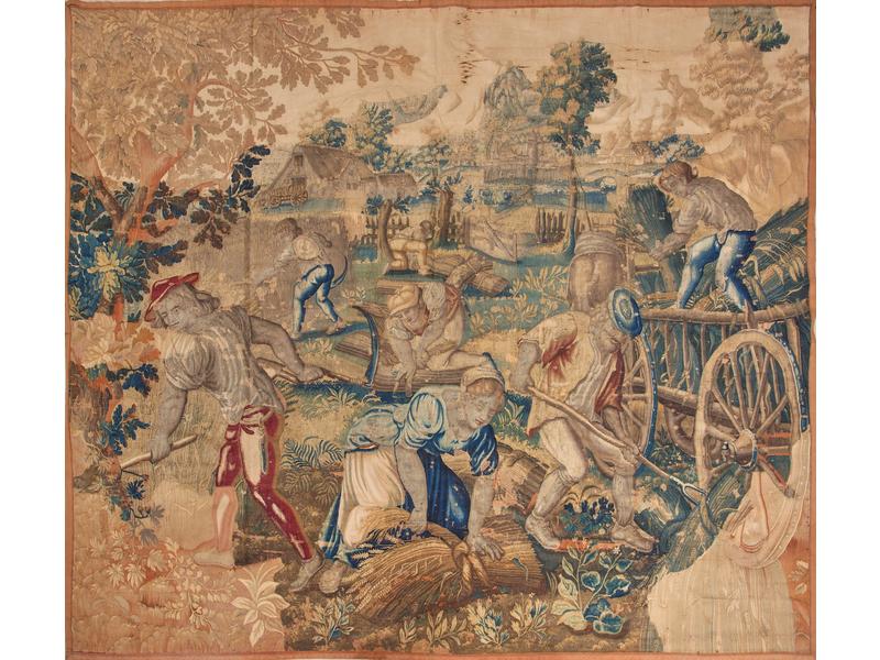 TAPISSERIE en laine polychrome à décor des...