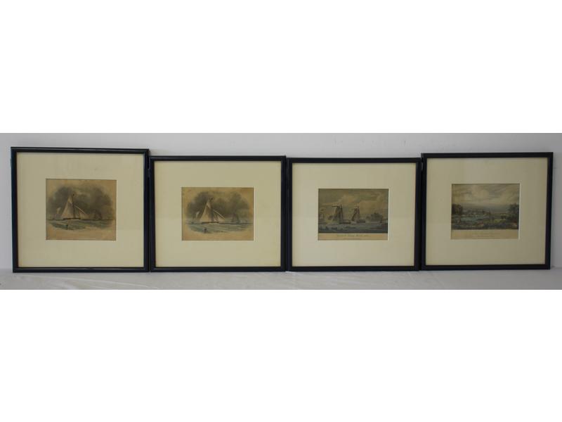 SUITE DE QUATRE PETITES LITHOGRAPHIES anglaises...