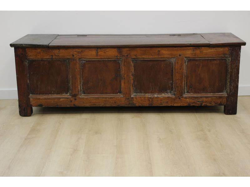 BANC COFFRE rectangulaire en bois naturel,...