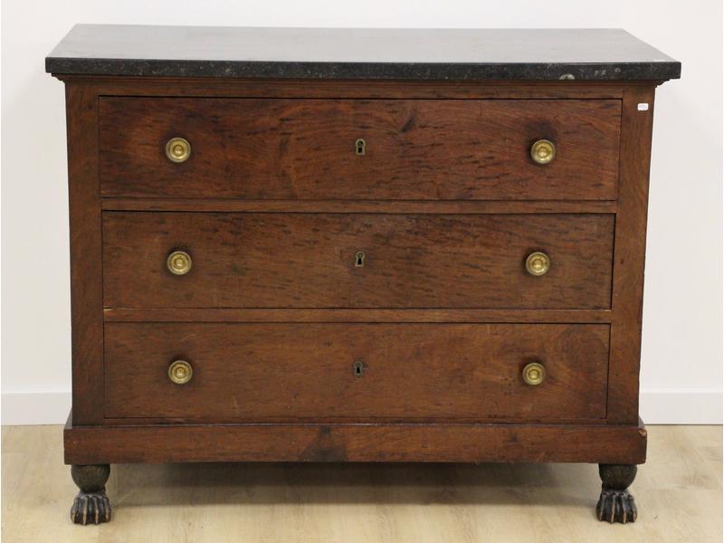 COMMODE rectangulaire en acajou et placage...