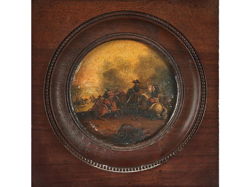 MINIATURE ronde sur papier représentant une...