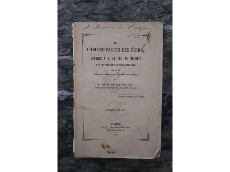 PETIT de BARONCOURT (H.): De l'émancipation...