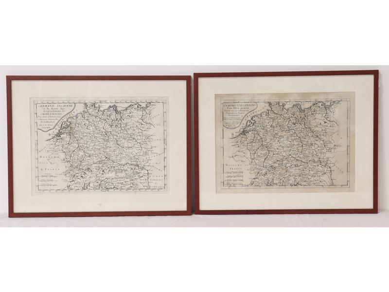 CINQ CARTES du XVIIIe siècle, gravées en...