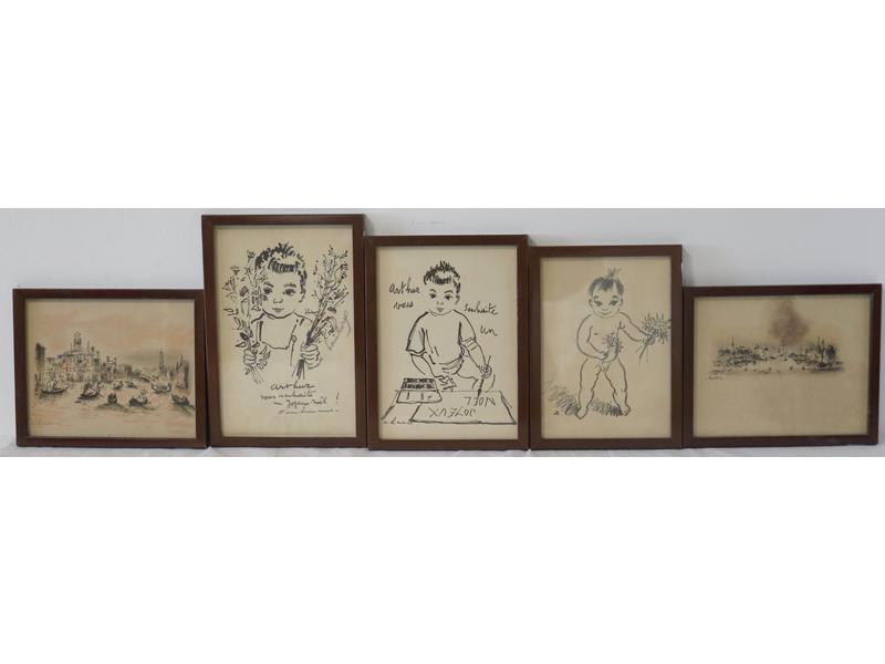 André HAMBOURG (1909-1999) CINQ LITHOGRAPHIES...