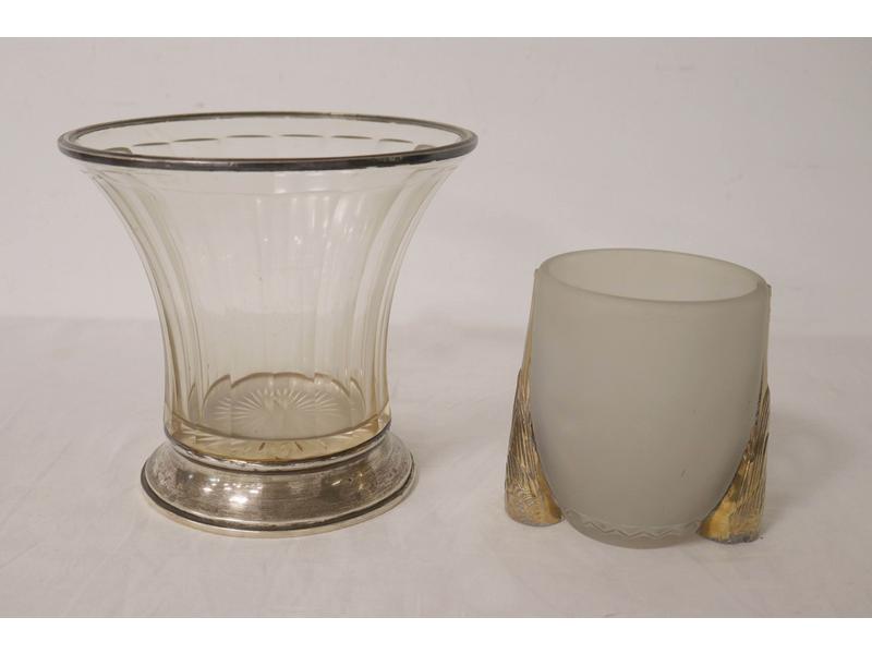 VASE tulipe en cristal taillé et cerclé ...