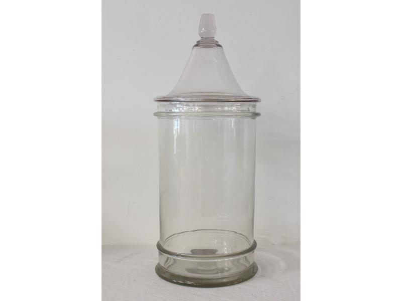 GRAND POT A PHARMACIE en verre de forme cylindrique...